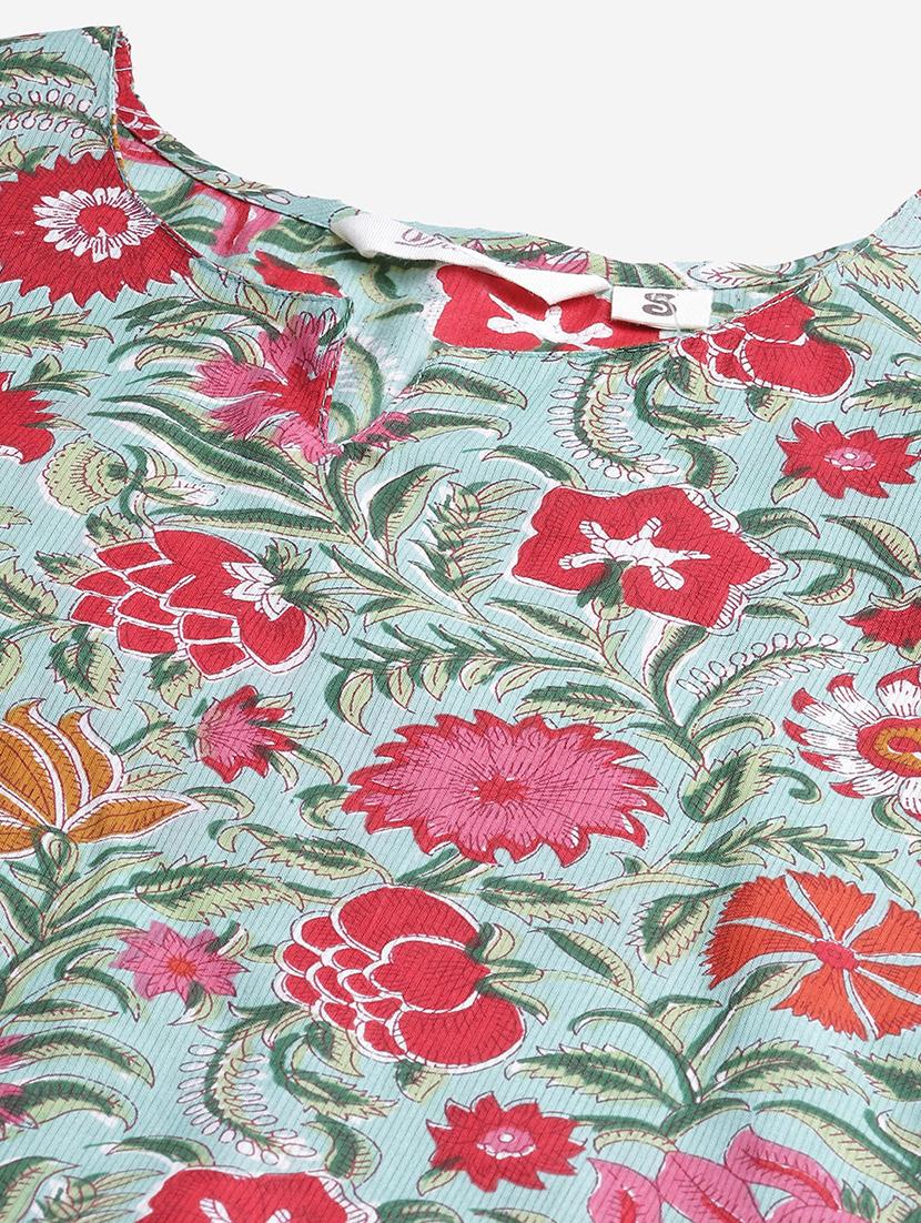 notch neck printed nightwear pajama set - 17906719 - Standard Image - 3