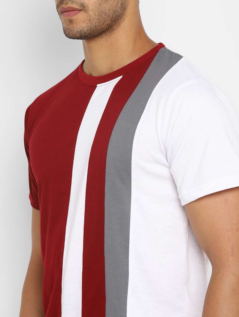 men round neck color block t-shirt - 17906795 -  Standard Image - 5