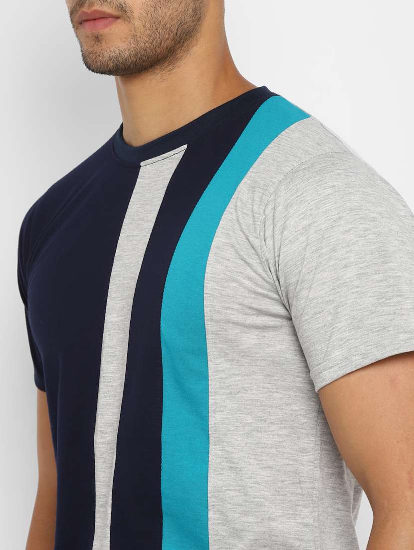 multi colored color block cut & sew t-shirt - 17906796 -  Standard Image - 5