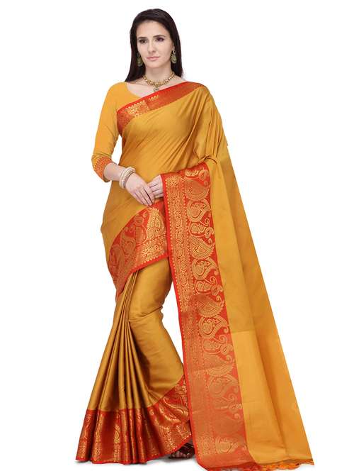 solid banarasi saree - 17907405 - Standard Image - 0