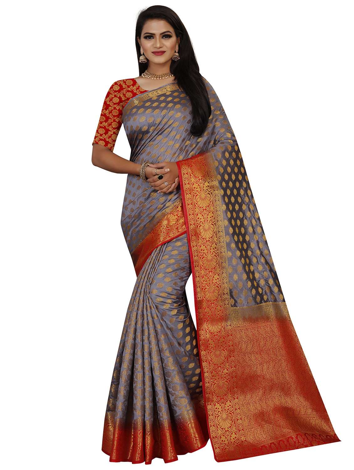 zari work kanjivaram saree with blouse - 17907629 - Zoom Image - 0