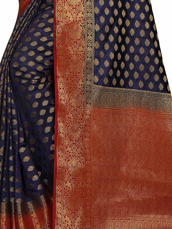 zari work kanjivaram saree with blouse - 17907630 - Standard Image - 3