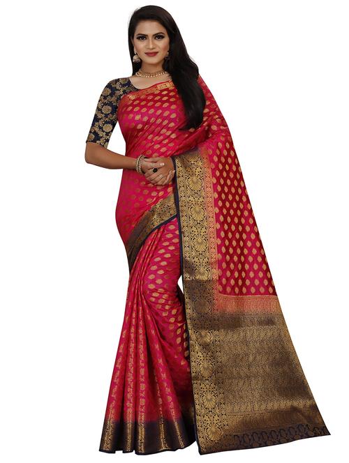 zari work kanjivaram saree with blouse - 17907631 - Standard Image - 0