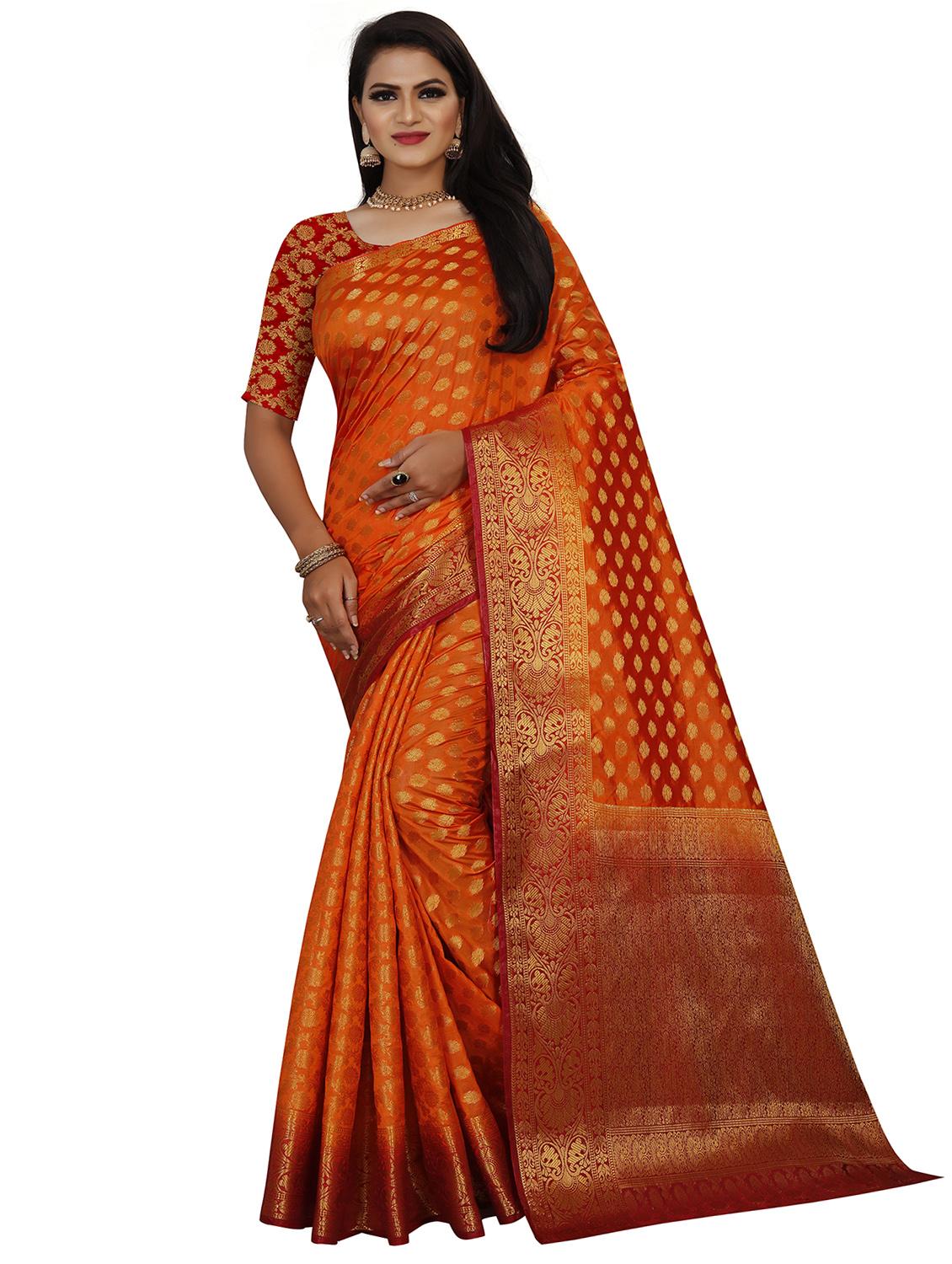 zari work kanjivaram saree with blouse - 17907632 - Zoom Image - 0