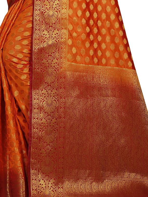 zari work kanjivaram saree with blouse - 17907632 - Standard Image - 3