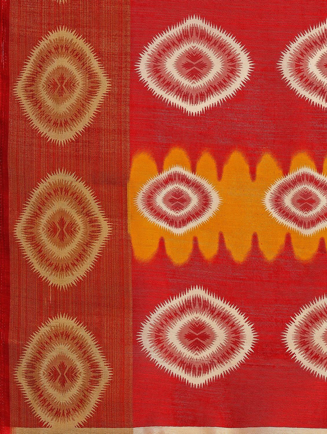 ikat printed saree with blouse - 17908169 - Standard Image - 3
