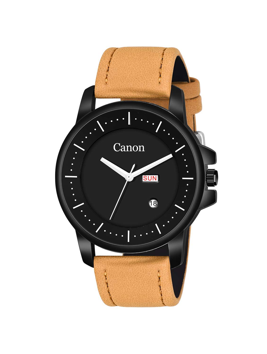 beige leatherette strap watch 