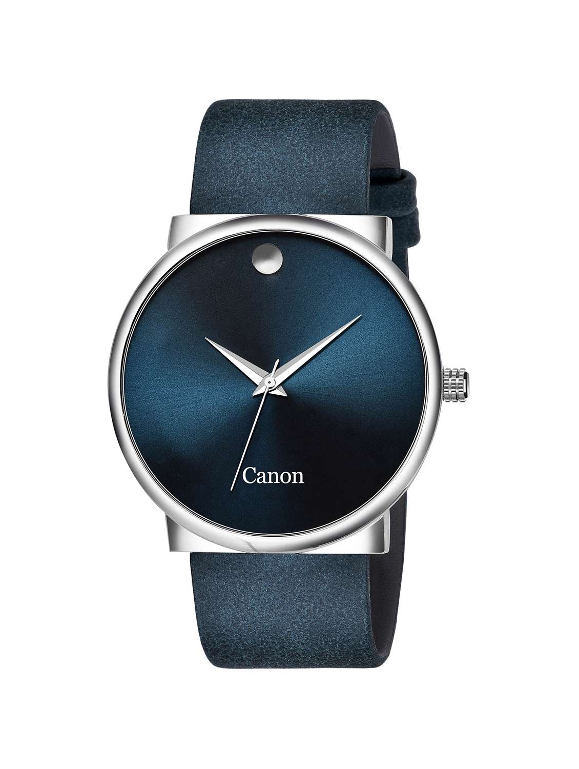blue leatherette strap watch 