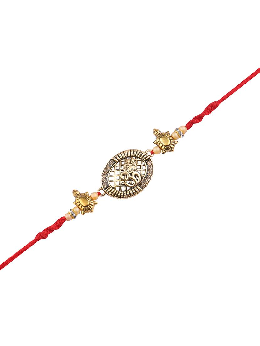 set of 2 thread rakhi with roli chawal and greeting card  - 17909878 -  Zoom Image - 0