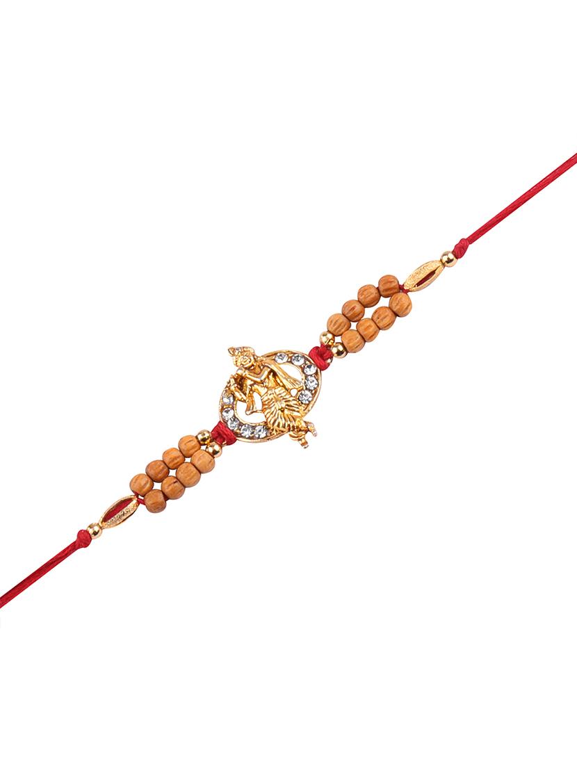 set of 2 rakhi with roli chawal and greeting card - 17909932 - Standard Image - 3