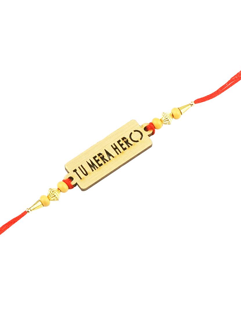 set of 2 rakhi with roli chawal and greeting card - 17909940 - Standard Image - 3