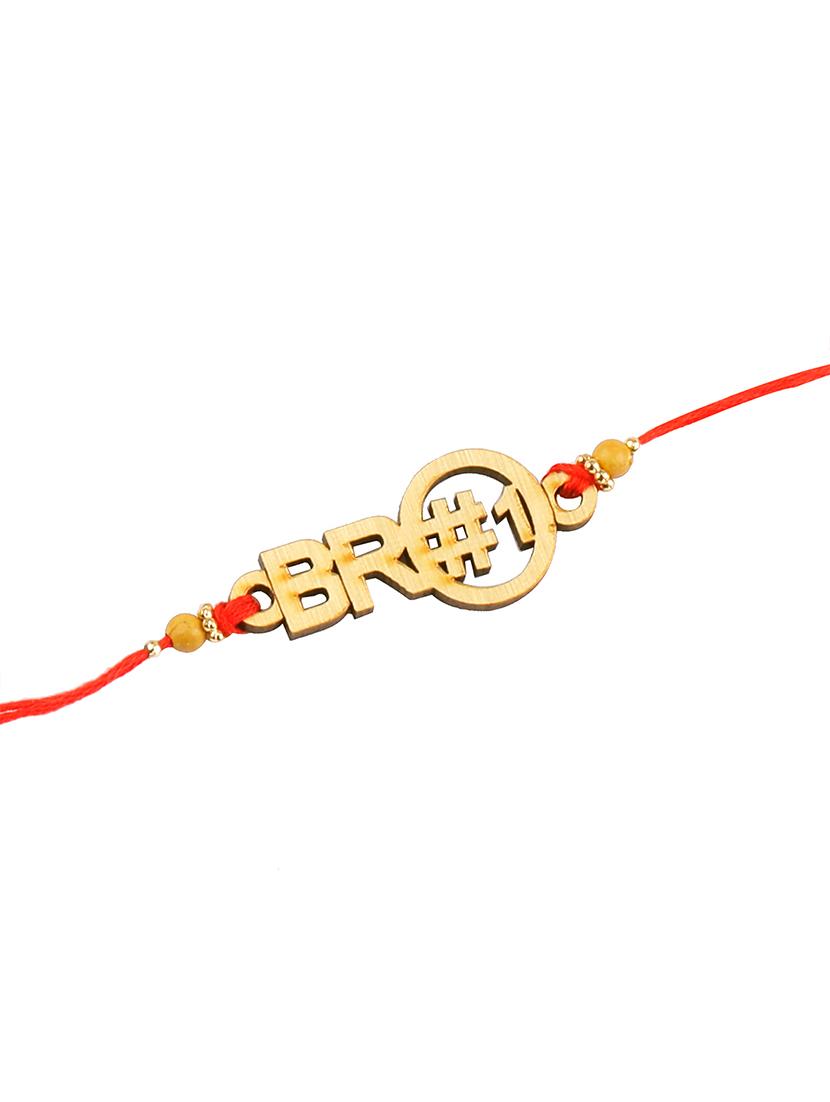 set of 2 rakhi with roli chawal and greeting card - 17909942 - Standard Image - 3