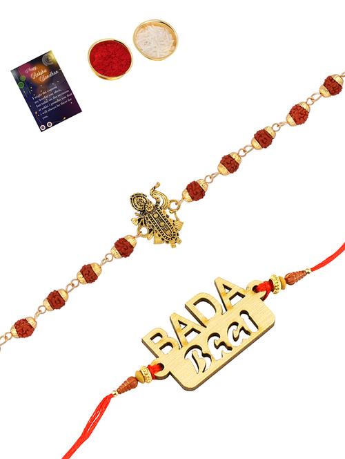 pack of 2 rakhi set with roli chawal & greeting card - 17909979 -  Standard Image - 0