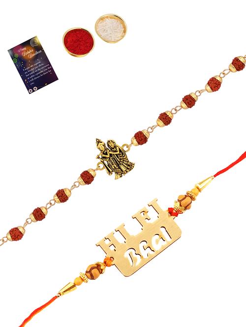 pack of 2 rakhi set with roli chawal & greeting card - 17909989 -  Standard Image - 0