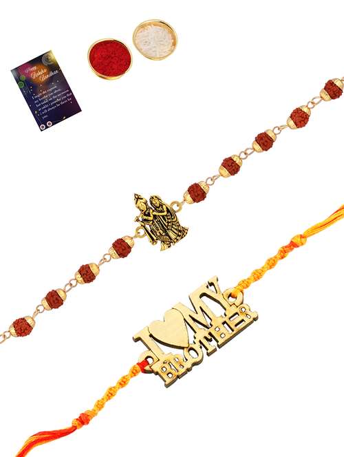pack of 2 rakhi set with roli chawal & greeting card - 17909997 - Standard Image - 0