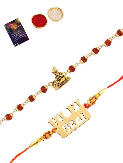 pack of 2 rakhi set with roli chawal & greeting card - 17910004 -  Standard Image - 0