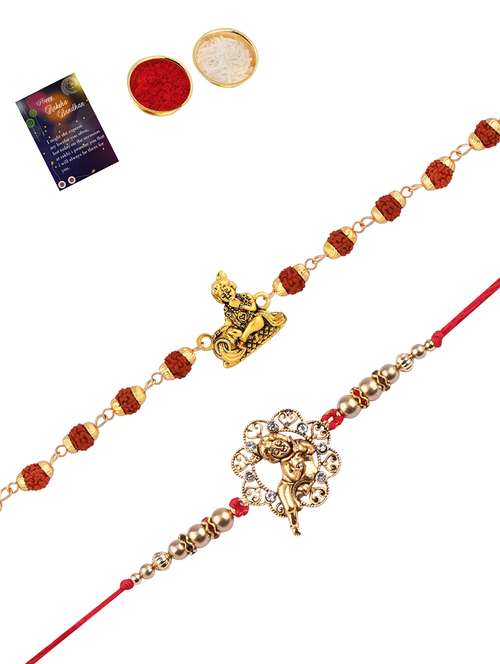 pack of 2 rakhi with roli chawal & greeting card - 17910044 -  Standard Image - 0