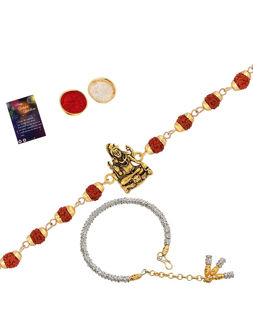 pack of 2 rakhi with roli chawal & greeting card