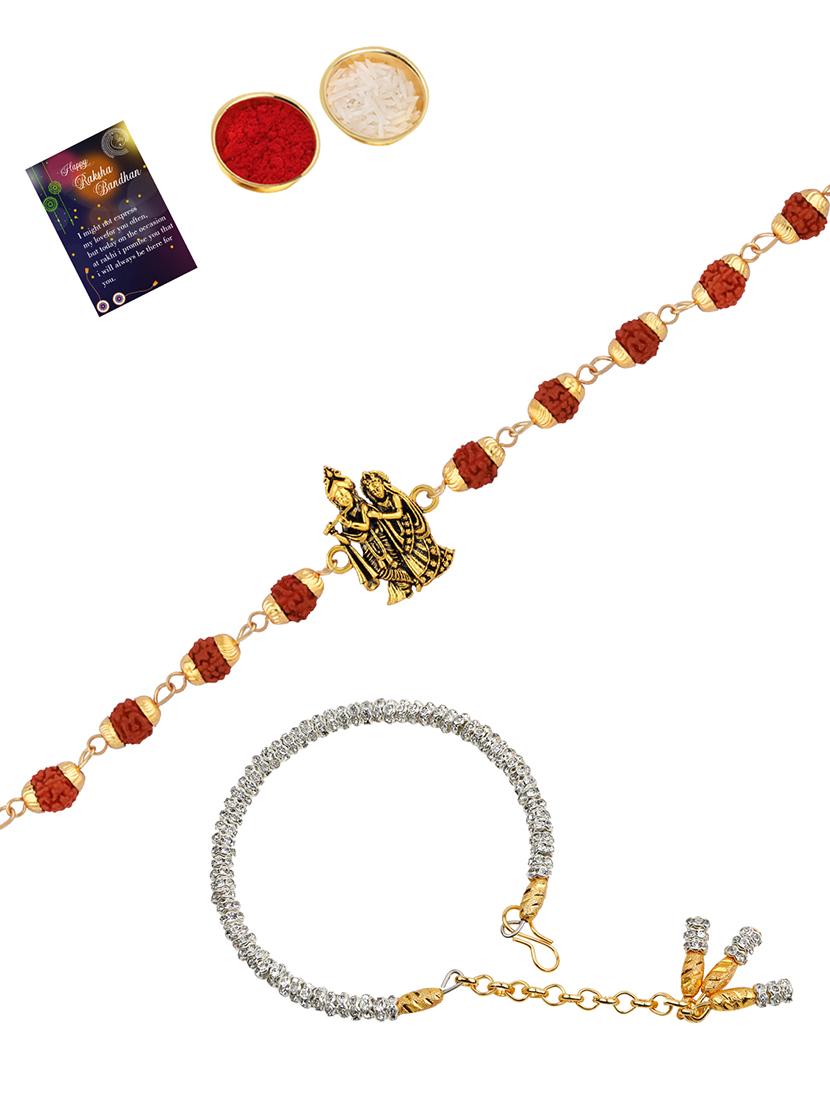 pack of 2 rakhi with roli chawal & greeting card - 17910060 -  Zoom Image - 0