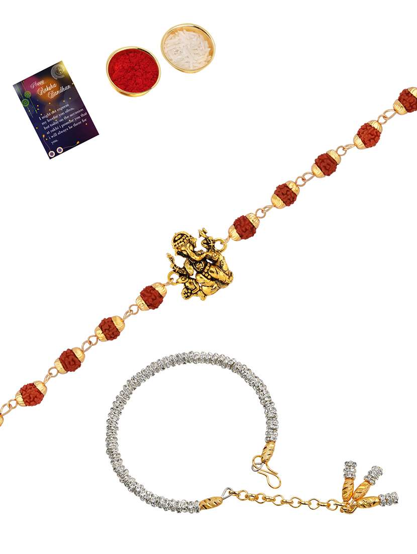 pack of 2 rakhi with roli chawal & greeting card