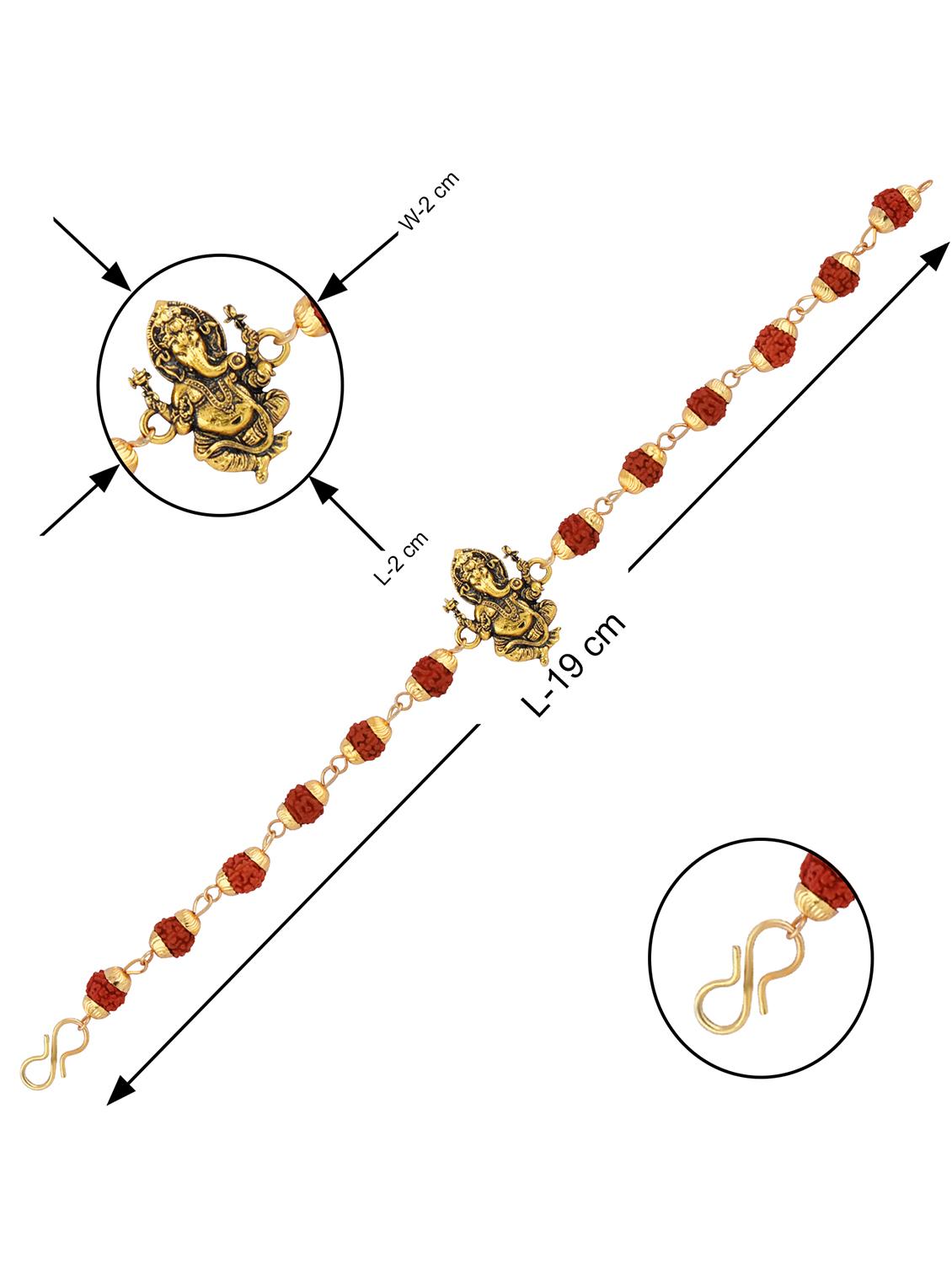 pack of 2 rakhi with roli chawal pooja thali & greeting card - 17910106 - Standard Image - 3