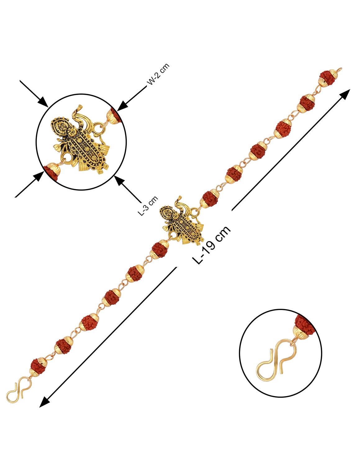 pack of 2 rakhi set with roli chawal, greeting card and kankawati pooja thali - 17910126 - Standard Image - 3