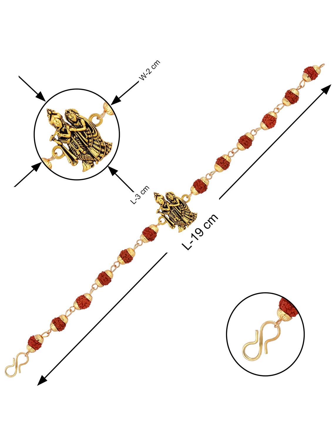 pack of 2 rakhi set with roli chawal, greeting card and kankawati pooja thali - 17910136 -  Standard Image - 3