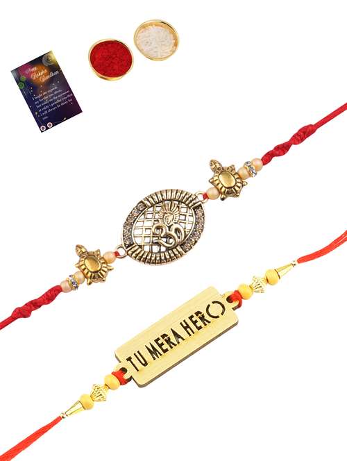 pack of 2 rakhi set with roli chawal, greeting card - 17910216 -  Standard Image - 0