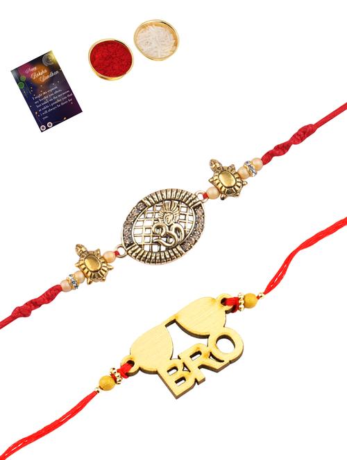 pack of 2 rakhi set with roli chawal and greeting card - 17910277 -  Standard Image - 0