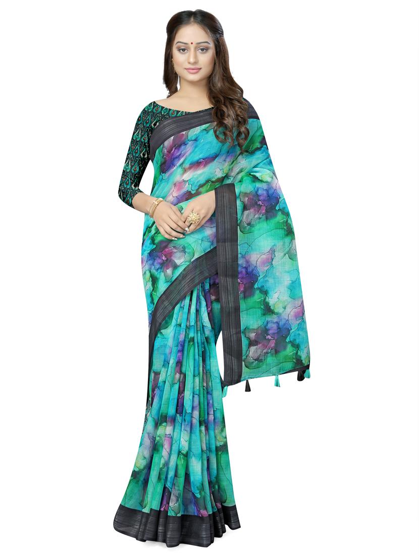 tie & dye woven saree - 17910341 - Zoom Image - 0