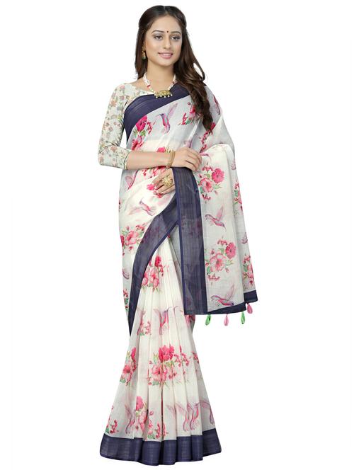 floral printed saree with blouse - 17910404 -  Standard Image - 0
