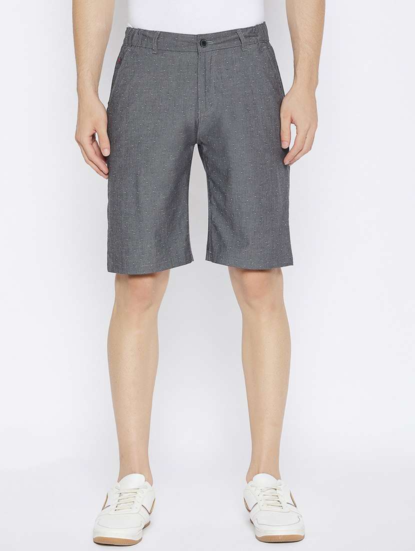 grey printed bermuda shorts