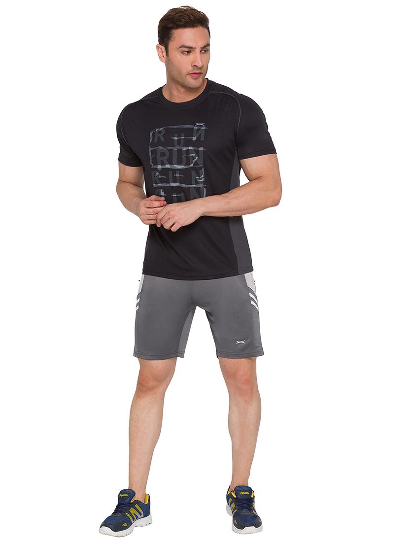 grey side taped shorts - 17911105 - Standard Image - 3