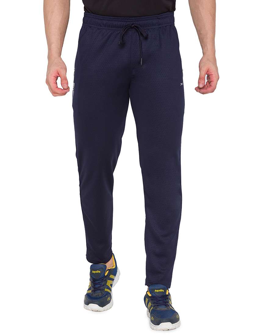 navy blue printed full length track pant - 17911118 - Zoom Image - 0