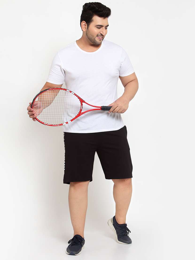 plus size black side striped shorts - 17911361 -  Standard Image - 3