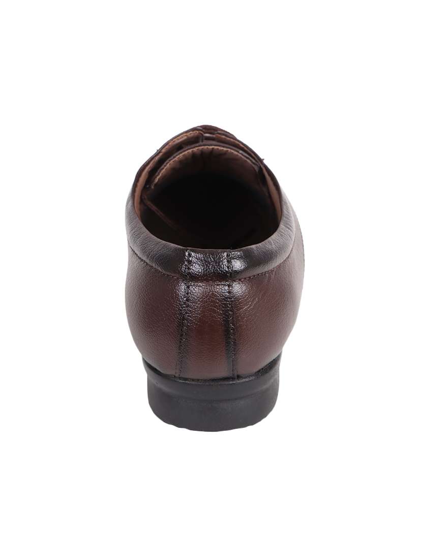 brown leatherette laceup derbies - 17911678 -  Standard Image - 3