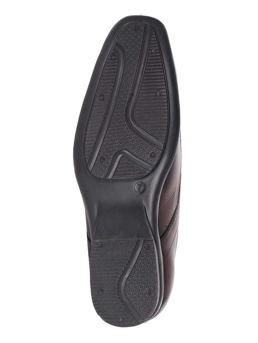 brown leatherette laceup derbies - 17911678 -  Standard Image - 5