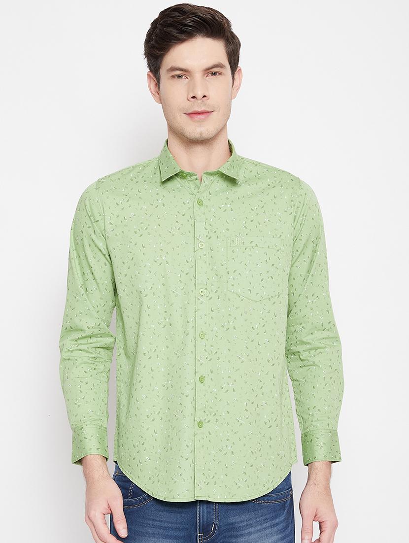 green printed casual shirt - 17912150 - Zoom Image - 0