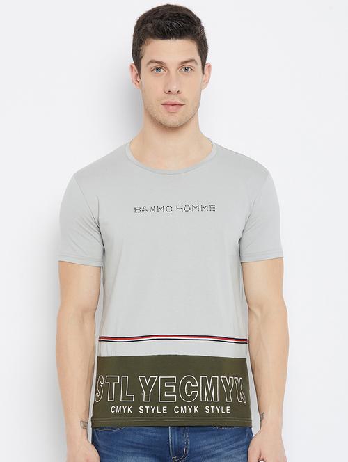 grey printed cut & sew t-shirt - 17912176 - Standard Image - 0