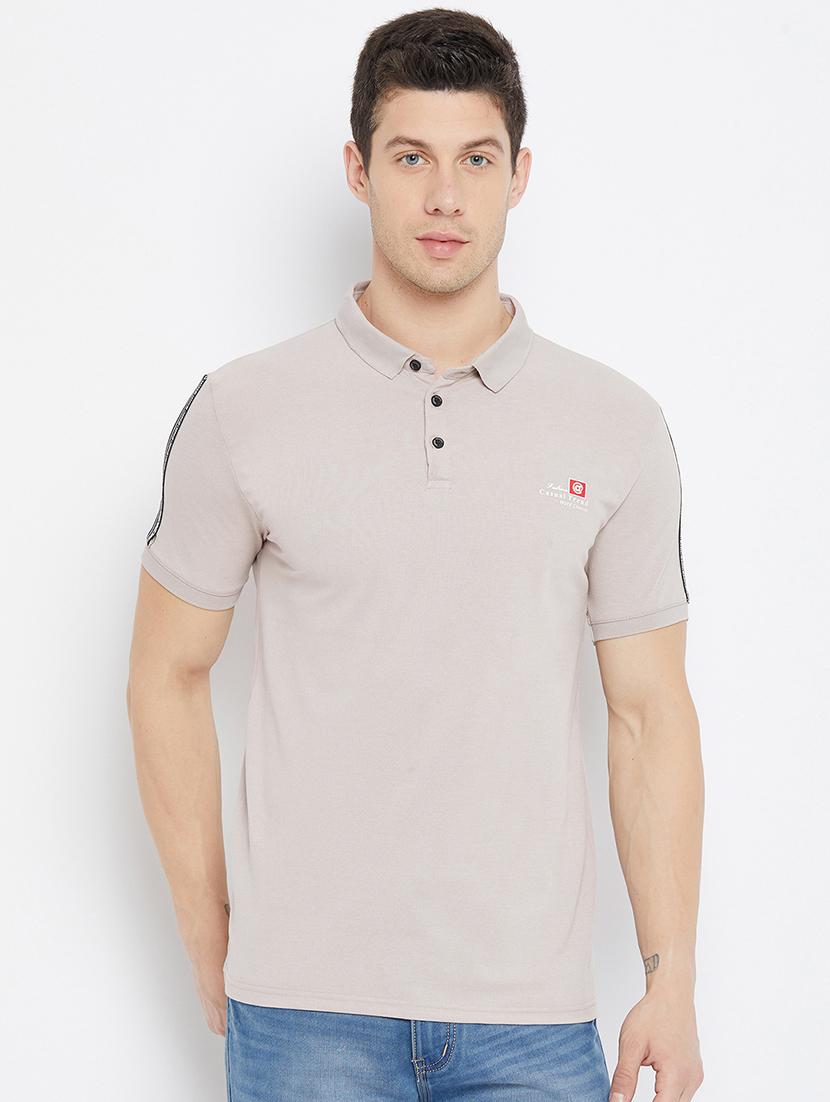 grey taped polo t-shirt - 17912185 - Zoom Image - 0