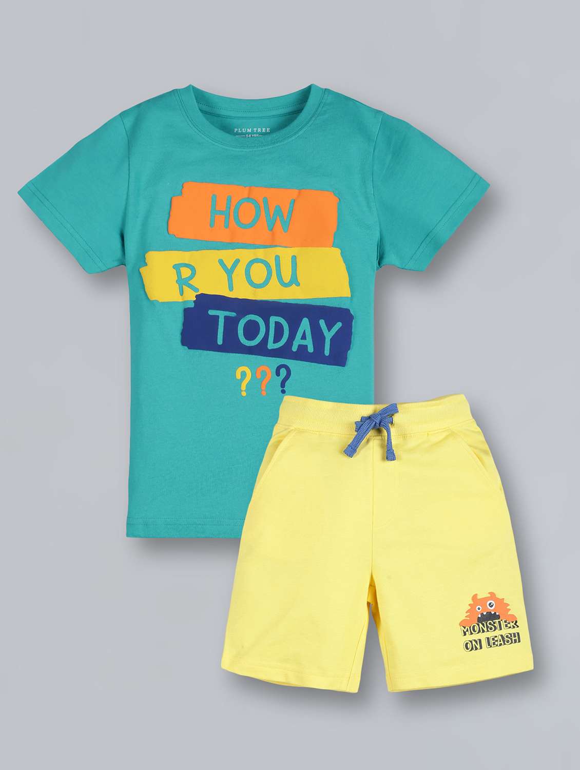 boys typographic printed shorts set - 17914522 - Zoom Image - 0
