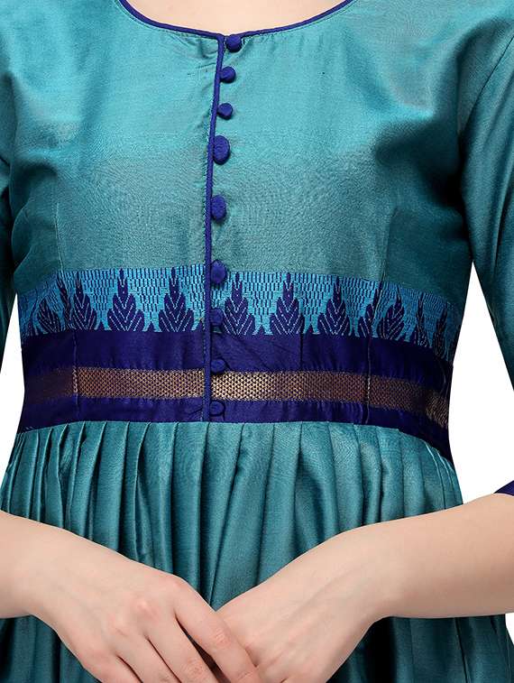 zari work a-line gown - 17916764 - Standard Image - 3
