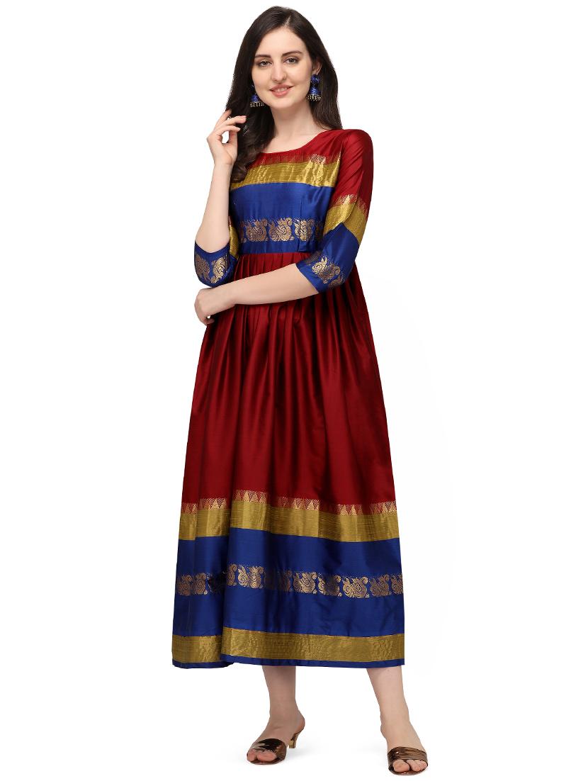 zari work a-line gown - 17916765 - Zoom Image - 0