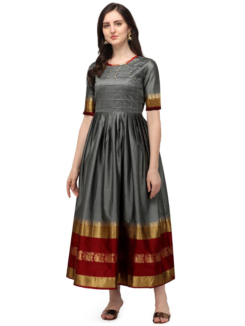 zari work a-line gown - 17916766 -  Zoom Image - 0