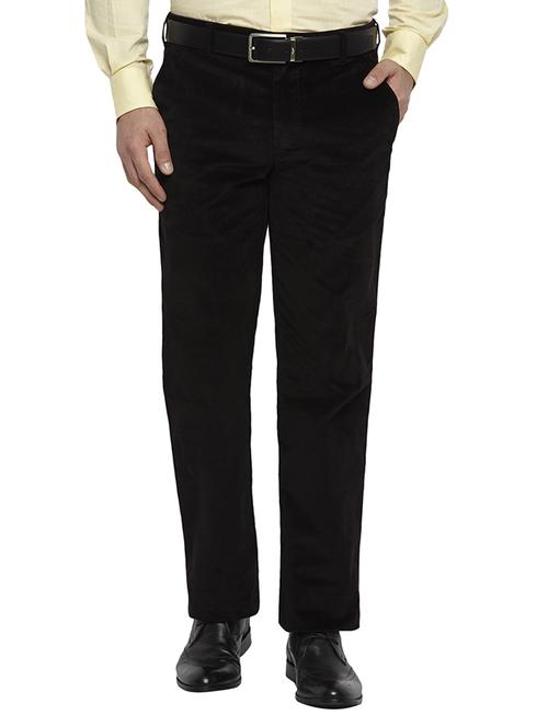brown solid corduroy casual trouser - 17916880 -  Standard Image - 0