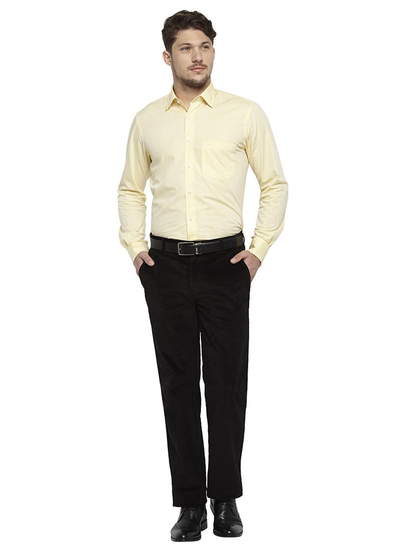 brown solid corduroy casual trouser - 17916880 - Standard Image - 3