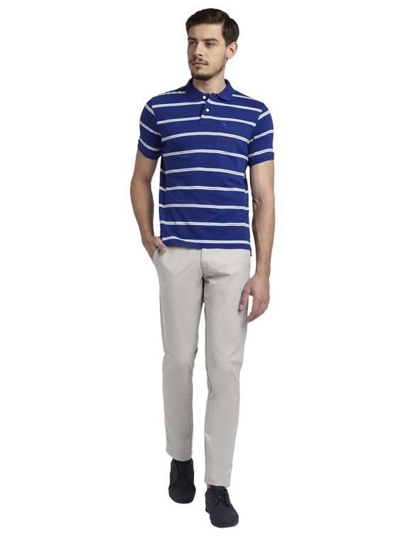 grey textured flat front casual trouser - 17916923 - Standard Image - 3