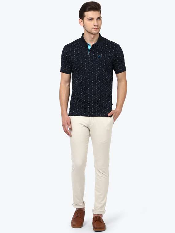 cream solid flat front casual trouser - 17916929 -  Standard Image - 3