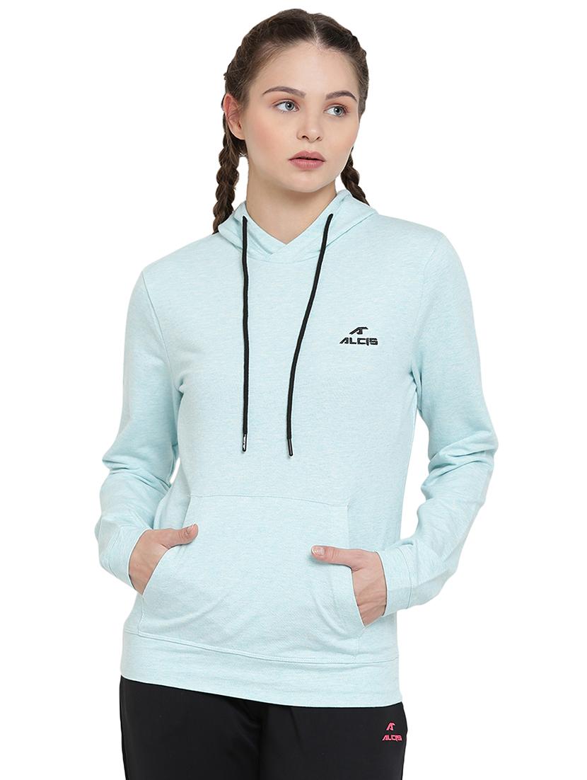 hooded neck solid sweatshirt - 17917625 -  Zoom Image - 0