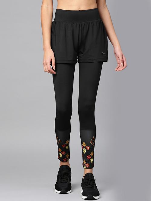 printed hem mid rise legging - 17921333 - Standard Image - 0